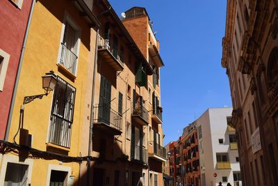 Low angle view of residential buildings against sky