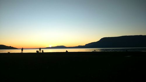 Scenic view of sea at sunset