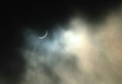 Low angle view of moon in sky