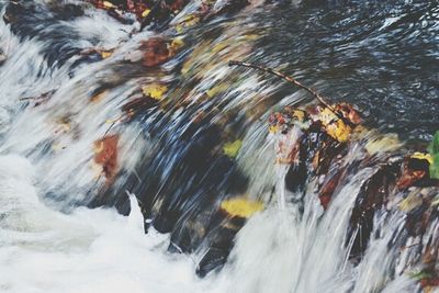 Water flowing through rocks