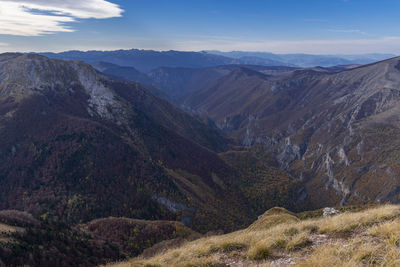 Scenic view of mountains against sky