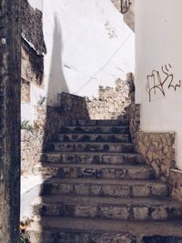 View of stairs in building