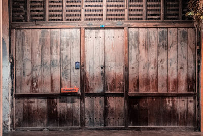 Closed door of old building