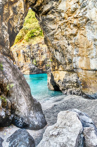 Rock formations by sea