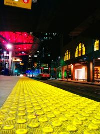 Illuminated building at night