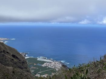 High angle view of sea against sky