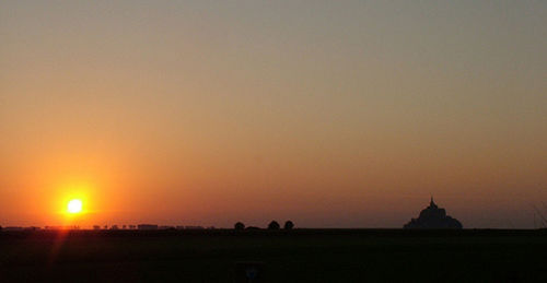 Silhouette of temple during sunset