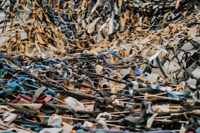 High angle view of fishing net