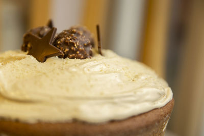 Close-up of cake on table