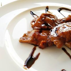 Close-up of served in plate