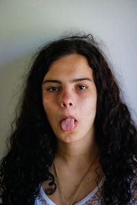 Close-up portrait of beautiful young woman