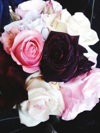 Close-up of roses holding bouquet