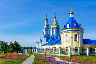 Traditional building against blue sky