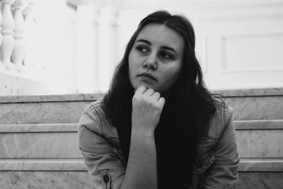 Close-up portrait of young woman