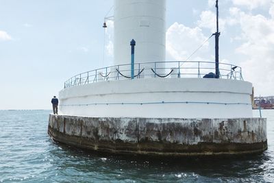 People on boat in sea