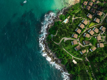 High angle view of sea against sky