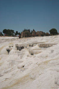 Scenic view of landscape against clear sky