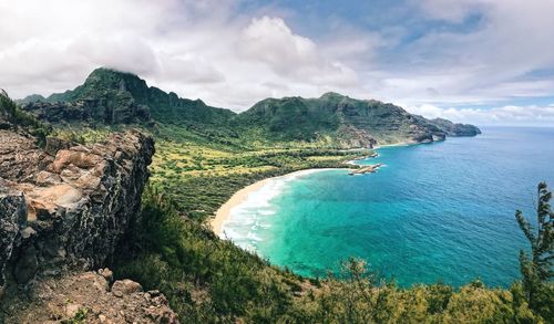 High angle view of sea