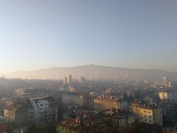 High angle view of townscape against sky