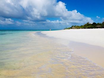 Scenic view of beach against sky