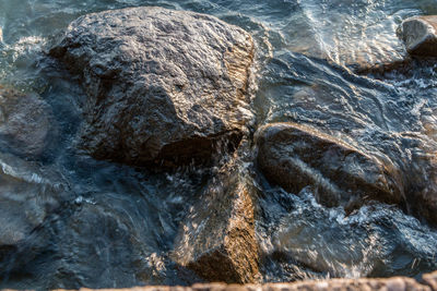 High angle view of sea shore