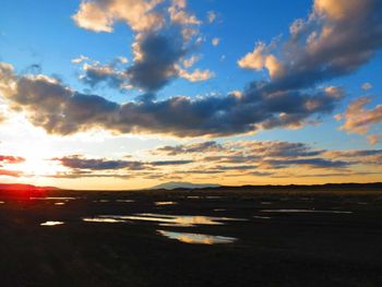 Scenic view of sunset over sea