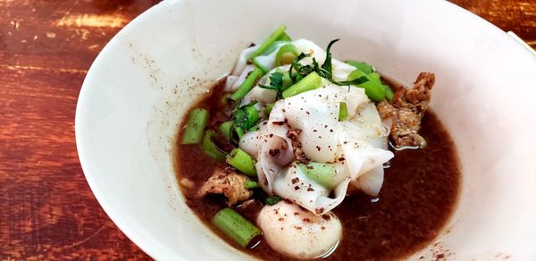 Thai noodle bowl study in bown and white