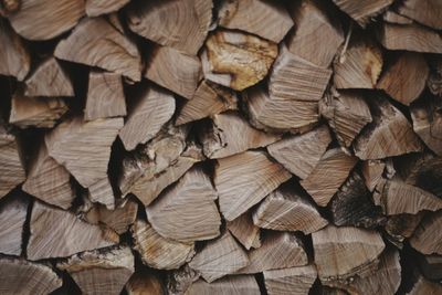 Full frame shot of firewood