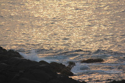 Scenic view of sea during sunset