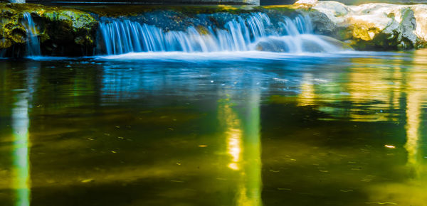 Scenic view of waterfall