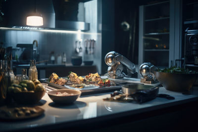 Close-up of food on table