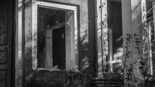 Window of old abandoned building