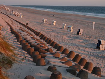 High angle view of beach against sky