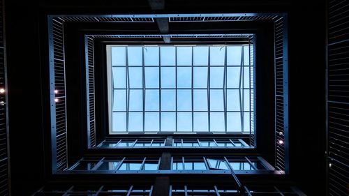 Directly below shot of skylight in building