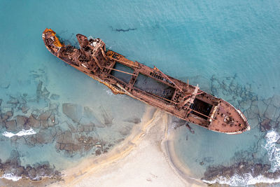 Wreck on the beach in greece