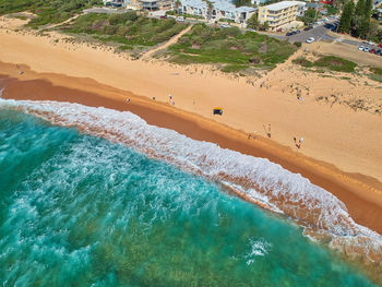 High angle view of beach