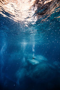 Full frame shot of water in blue sky