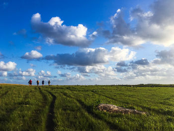 Scenic view of land against sky