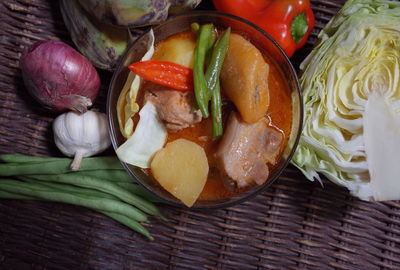 Close-up of food on table