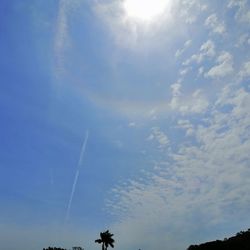 Low angle view of vapor trail in sky