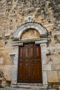 Closed door of old building