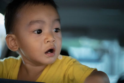 Close-up portrait of cute boy