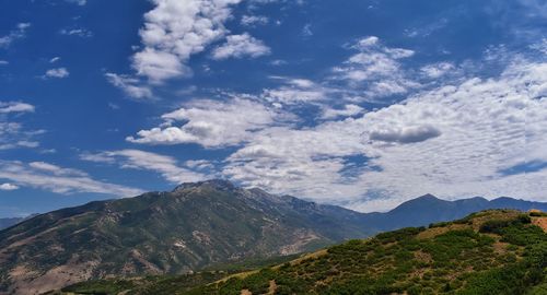 Scenic view of mountains against sky