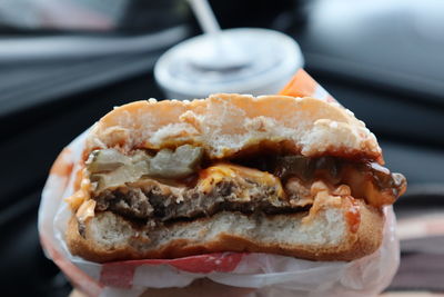 Close-up of bread in plate