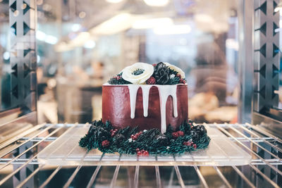 Close-up of cake on table