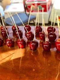 Close-up of fruits on table