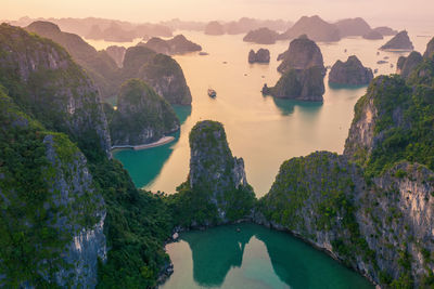 Scenic view of sea and rocks