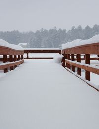 Fishing dock in the snow.