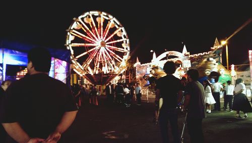 Silhouette of people at night