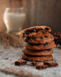 Close-up of cookies on table